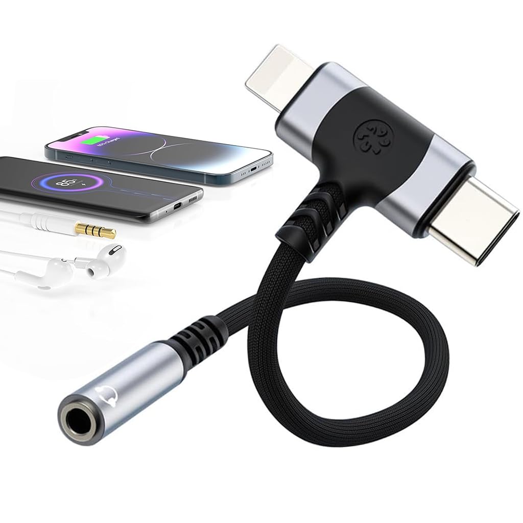 ZORBES 2-in-1 Aux Audio Adapter for iPhone USB-C to 3.5mm Headphone Jack Adapter Lightn-ing to 3.5mm Jack Adapter Headphone Adapter for iPhone 15/14/13/12, ipad, Samsung Galaxy, Pixel-MFI Certified ZORBES 2-in-1 Aux Audio Adapter for iPhone USB-C to 3.5mm Headphone Jack Adapter Lightn-ing to 3.5mm Jack Adapter Headphone Adapter for iPhone 15/14/13/12, ipad, Samsung Galaxy, Pixel-MFI Certified